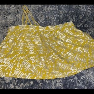 Anthropologie flowy bandeau top with shimmery stitched abstract pattern